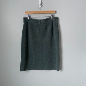 NEW Express Knit Midi Pencil Skirt Muted Blue Green Cozy Soft Size Women's XL